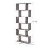 thumbnail of Helloshop26 - 6-stufiges Bücherregal/Raumteiler für Wohnzimmer Schlafzimmer Büro 190,5 cm moderner Stil Greige 12_0003485