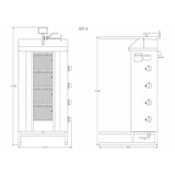 thumbnail of Potis GD4/Erdgas Dönergrill, 14 kW, max. 70 kg Fleisch, BTH 550 x 740 x 1120 mm