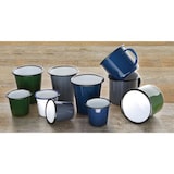 thumbnail of Juego de 6 tazas en acero esmaltado Olympia verde y negro 350ml. DC396