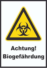 thumbnail of Achtung Biogefährdung A3 Rückseite selbstklebend Schild