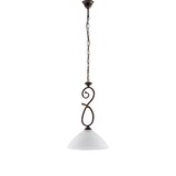 thumbnail of Sospensione Luce 1 Dallas BeLight Ferro Battuto Nero e Ruggine Vetro Bianco