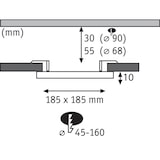 thumbnail of Paulmann VariFit Panneau encastré LED Veluna IP44 carré 185x185mm  17,5W 1500lm 4000K Satiné 92398
