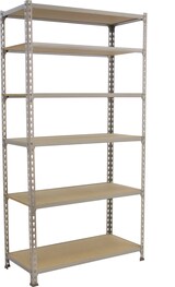 thumbnail of SimonRack Estantería Metálica, 2500x1000x500 mm, 6 Alturas, Bandeja Madera, 150 kg de Punto Flexión, Galva/Madera - Maderclick