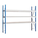 thumbnail of PROREGAL Weitspannregal MAXIMUS Pro | Grundregal | HxBxT 200x175x60cm | 2 Ebenen | Spanplatten-Fachboden | Fachlast 770kg | Lichtblau/Lichtgrau