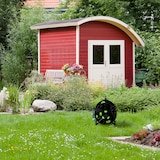 thumbnail of Relaxdays Schlauchtrommel, für 30 m 1/2" Schlauch, Stahl, Kunststoff, Schlauchhalter, HBT: 38 x 42 x 31 cm, schwarz/grün