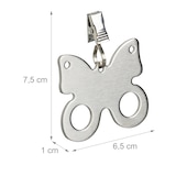 thumbnail of Relaxdays Tischdeckenbeschwerer, 16er Set, Schmetterling, Gewicht für Tischdecke, Gardinenbeschwerer, Edelstahl, silber
