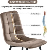 thumbnail of Essgruppe Esstisch mit 4 Stühlen 117x68x75 cm MDF Tischplatte in Marmoroptik Braun Samt Polster Metallbeine modern für Küche und Esszimmer