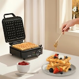 thumbnail of H.Koenig Compacte Wafelmaker GFX420, 1200 W Vermogen, Anti-aanbakplaten, Zwart