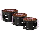 thumbnail of Tables de bar forme tambour 3 pcs bois massif de récupération Modèle Renaissance Élite