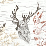 thumbnail of Duni Tissue-Serviette 33 x 33 cm Wood & Deer 3-lagig, 500 Stk/Krt (10 x 50 Stk)