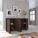 thumbnail of Sideboard, Highboard, 156x80x35 cm, 3 Türen, Wohnzimmer, Küche, Dunkler Eiche und Schwarz