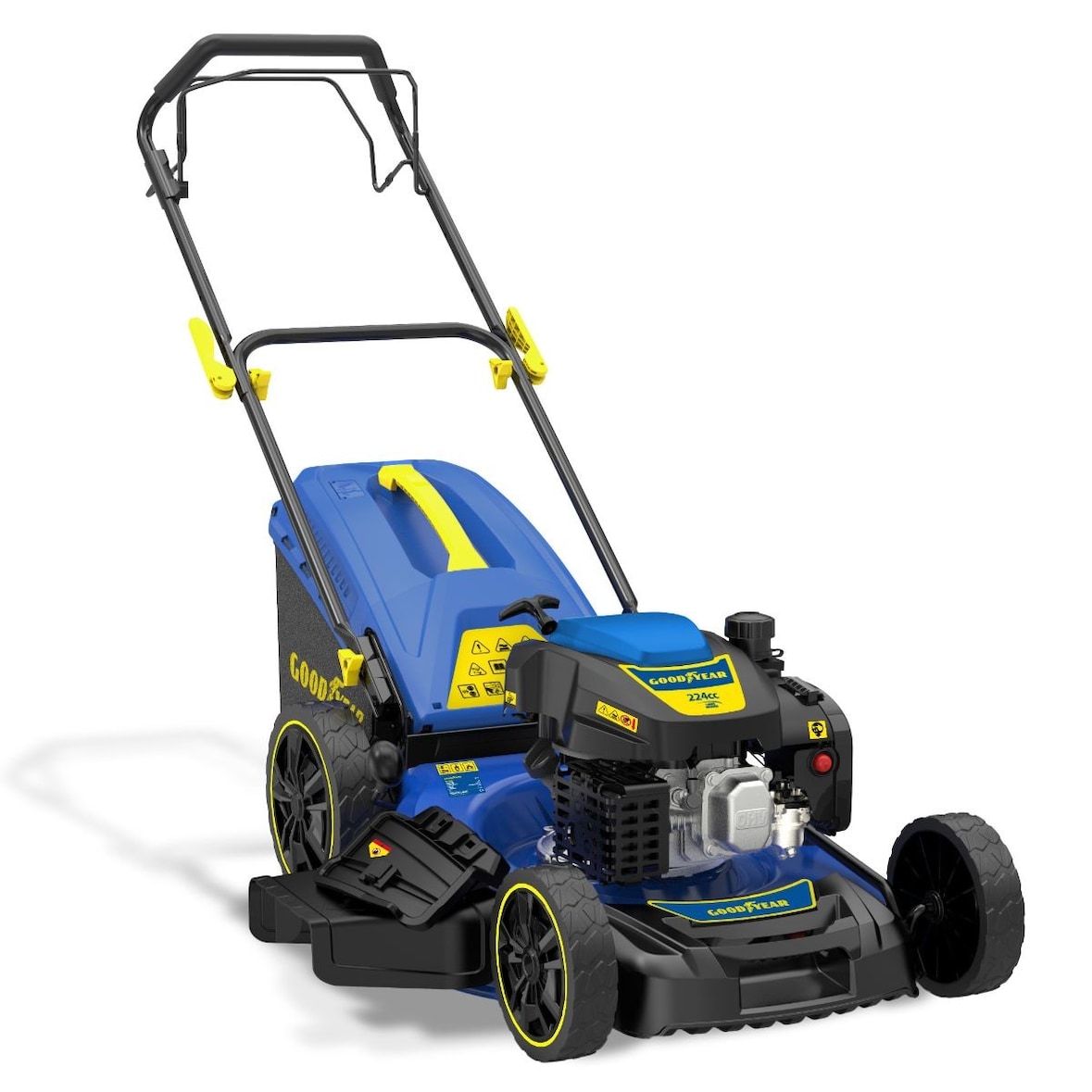 Cortacésped de gasolina autopropulsado 224Cm3 7.5HP Motor 4T OHV Ancho de corte 56cm Áreas 2000m² GOODYEAR GY56LM