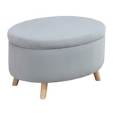 thumbnail of HOMCOM Otomano Puff Tapizado en Terciopelo Acolchado Taburete de Almacenaje Elíptico con Tapa Extraíble y Patas de Madera para Dormitorio 71x51,5x42cm