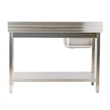 thumbnail of Romux® Évier en Acier Inoxydable avec 1 Cuve et Égouttoir à Droite 1400x700x850 mm Démontable | Évier Industriel | Plonge Inox Professionnelle