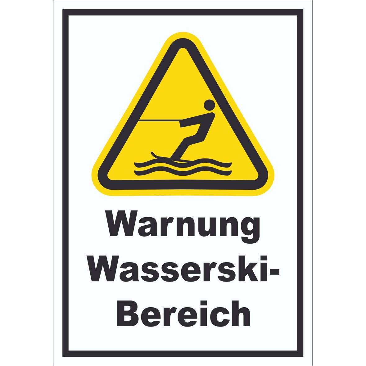 Schild Warnung Wasserski-Bereich A0 (841x1189mm)