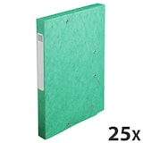 thumbnail of Exacompta 18503H 25x Archivbox Cartobox, flach geliefert, Rücken 25mm aus Colorspan-Karton, mit 3 Klappen und Gummizug, 25x33cm für DIN A4 - Grün