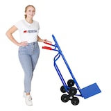 thumbnail of PROREGAL Treppensteiger RAGNAR Mit XXL klappbarer Schaufel 117 x 60 x 60 cm Tragkraft 250 kg 3 Vollgummireifen Stahlrahmen Blau