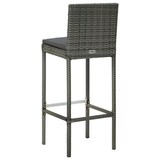 thumbnail of vidaXL Garten-Barhocker mit Kissen 2 Stk. Grau Poly Rattan