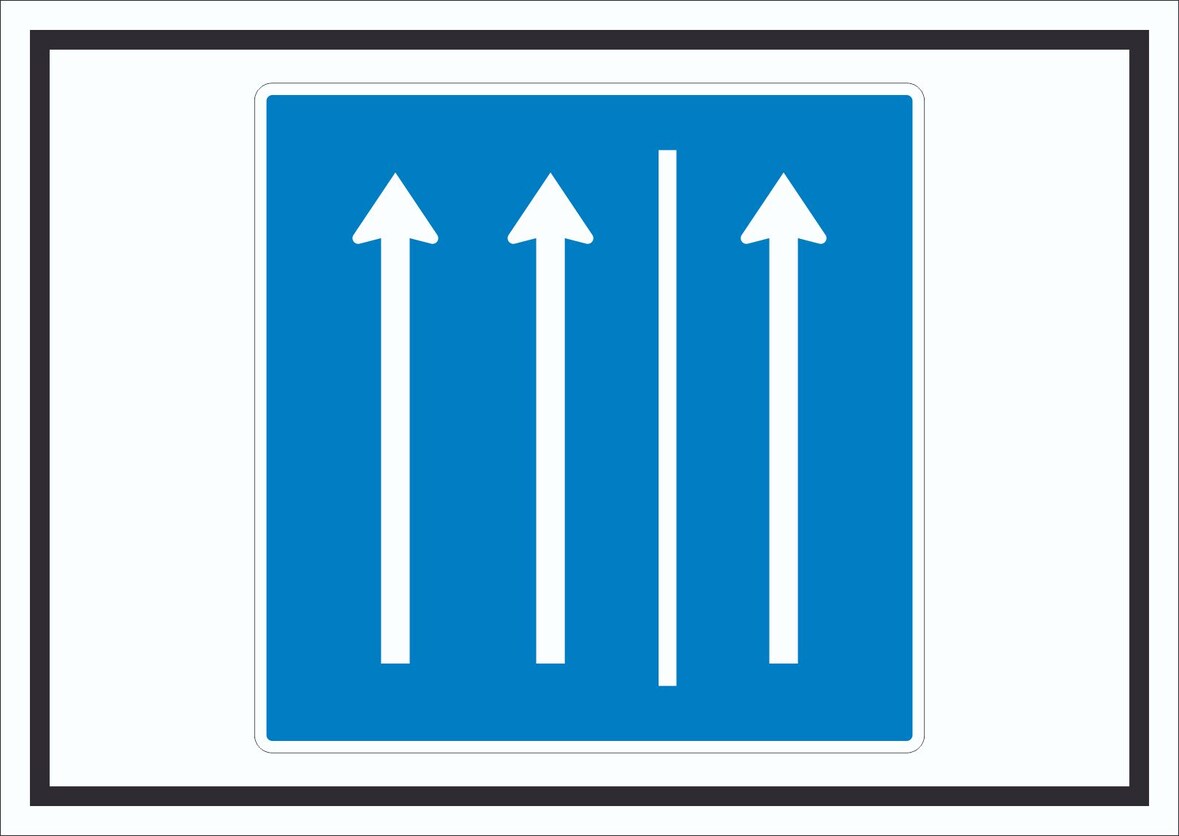 Schild Seitenstreifen befahren Symbol A2 Rückseite selbstklebend