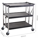 thumbnail of METRO PROFESSIONAL Carro plegable GFT2003, PP/acero inoxidable, 51 x 93 x 93 cm, negro/plateado