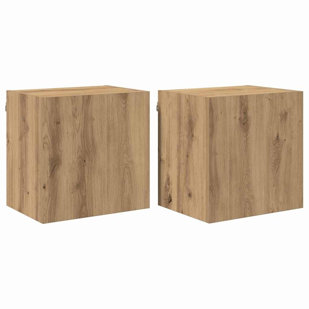 vidaXL TV-Wandregale 2 pcs Artisan-Eiche 40,5x30x40cm Holzwerkstoff