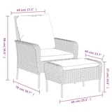 thumbnail of vidaXL Gartenstuhl mit Fußhocker Schwarz Poly Rattan
