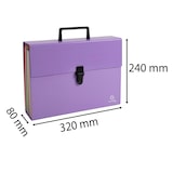 thumbnail of Exacompta - Réf. 56765E - Carton de 4 trieurs valisette avec poignée Aquarel - 18 compartiments - dim 32x24 cm - pour A4 - couleur mauve