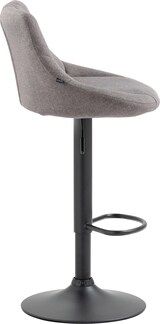 thumbnail of Barhocker FALON - Stoff Grau 46x49x83 cm Schwarz | Barstuhl Mit Lehne Drehbar Tresenhocker Tresenstuhl Kneipenhocker Kneipenstuhl