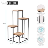thumbnail of WellHome - Metalen vaasplank met 4 houten planken 34x34x76cm
