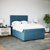 thumbnail of vidaXL Boxspringbett mit Matratze Blau 140x200 cm Samt