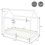 thumbnail of ML-Design Kinderbett 70x140 cm Weiß mit Dach & Lattenrost, Hausbett aus massivem Kiefernholz, Kinderhaus Bodenbett Spielbett Jugendbett Bettenhaus