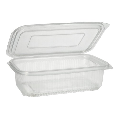 Starpak 50 Verpackungsbecher mit Klappdeckeln, PP rechteckig 750 ml 5,3 cm x 13 cm x 19 cm transparent
