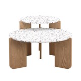 thumbnail of Moderne Couchtisch 70x70x35 und 50x50x45 2er-Set in Natur aus MDF – Flexibles Nesting-Design, hochwertige Materialien, pflegeleicht