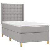 thumbnail of vidaXL Boxspringbett mit Matratze & LED Hellgrau 90x200 cm Stoff