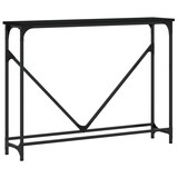 thumbnail of Mesa consola madera de ingeniería negra 102x22,5x75 cm