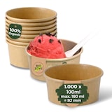 thumbnail of BIOZOYG 1000 Stück Eisbecher Pappe 100 ml braun - umweltfreundlich, recycelbar, plastikfrei - Joghurtbecher, Papierbecher
