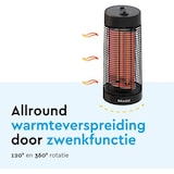 thumbnail of BRASQ Terrasverwarmer Elektrisch staand - Tafelmodel - 1200W - 2 standen – Zwenkfunctie - Heater – Spatwaterdicht - Verwarming Voor Binnen/ Buiten