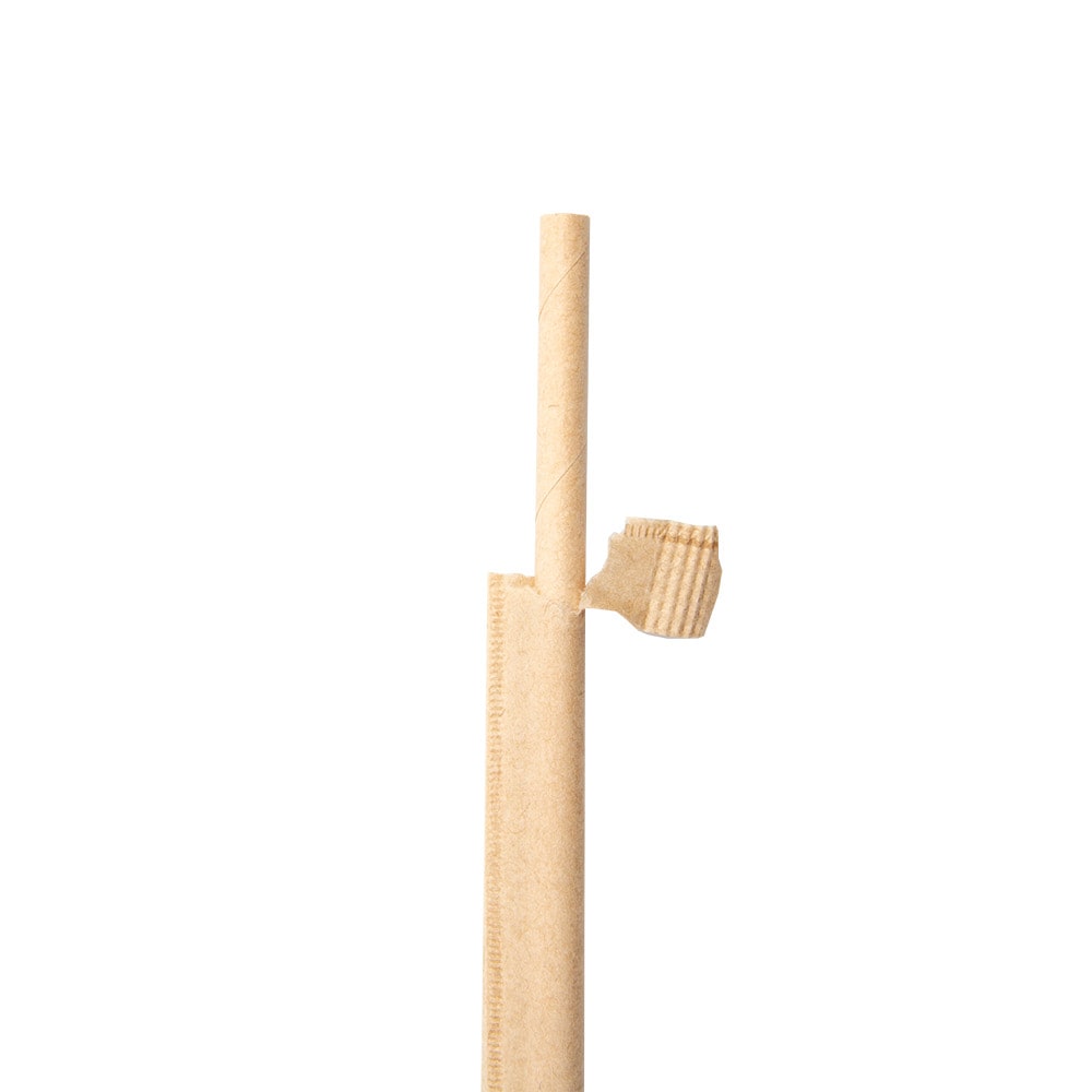 Garcia de Pou 3000 Unità - Canucce Dritte Imbustate Kraft 'Paper' Ø0,60X20 Cm Naturale Kraft