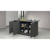 thumbnail of Dmora Kücheninsel Dcarnelo, Mehrzweckschrank, Küchenzeile Schrank, Zusätzlicher Tisch, 100 % Made in Italy, 155 x 90 x 90 cm, Anthrazit und Schiefer