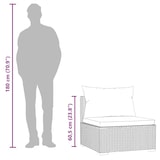 thumbnail of vidaXL Tuinmiddenbank met kussens poly rattan grijs