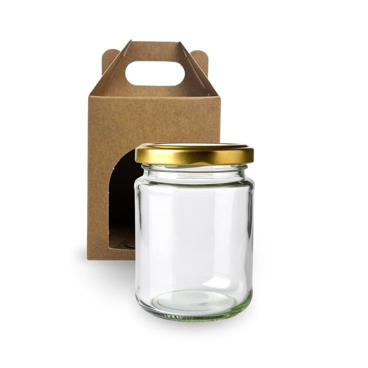 20 frascos 250ml com tampa e caixa. Ideais para mel, compotas ou lembranças de casamento.