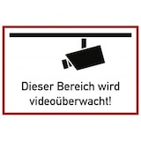 thumbnail of Dieser Bereich wird videoüberwacht, Alu, 600x400 mm