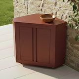 thumbnail of Oviala Meuble d'angle pour cuisine extérieure en acier 96 x 109 x 60 cm cm brique