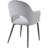 thumbnail of tectake Eetkamerstoel Sachel, fluweellook, gestoffeerd, 120 kg - lichtgrijs, Set van 2 - 405466