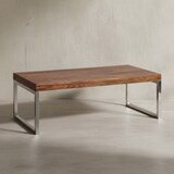 thumbnail of Couchtisch `Isen`: Massivholz, Chromfüße, handgefertigt, Sheesham. Braun, 120x60x40 cm | Kadima Design