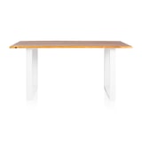 thumbnail of SalesFever eettafel acaciahout | 120 x 80 cm | 26 mm tafelblad | metalen onderstel | natuurlijke kleur - wit