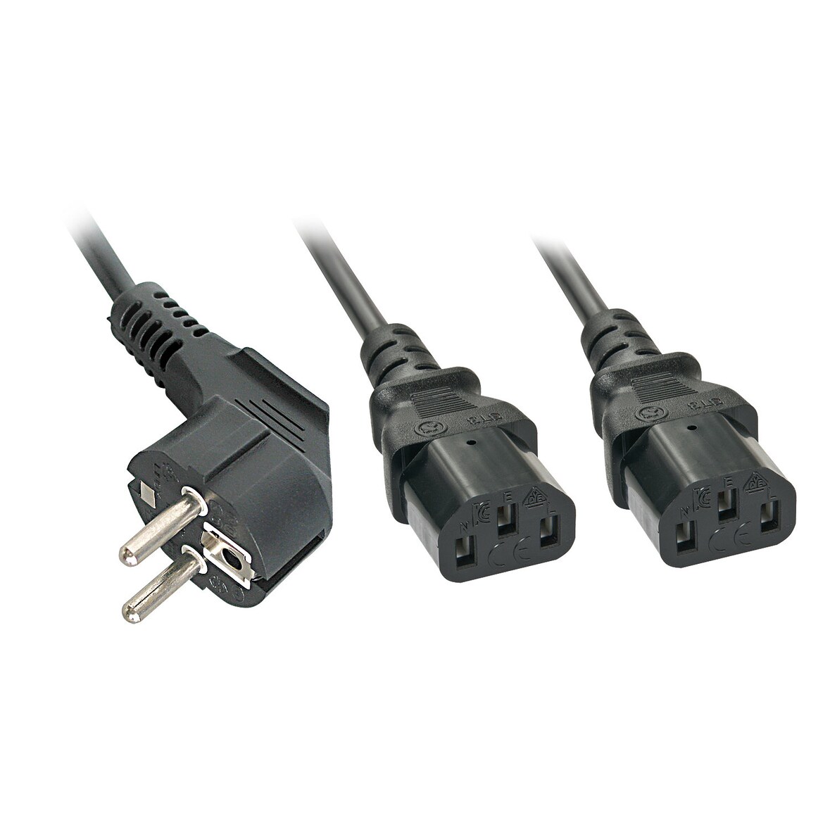 Lindy 30048 2m Schuko auf 2x IEC C13 Y-Netzkabel  1 Stück