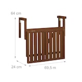 thumbnail of Relaxdays Balkontisch klappbar, Balkonklapptisch zum Einhängen, BxT: 60x45 cm, höhenverstellbar, Hängetisch, dunkelbraun