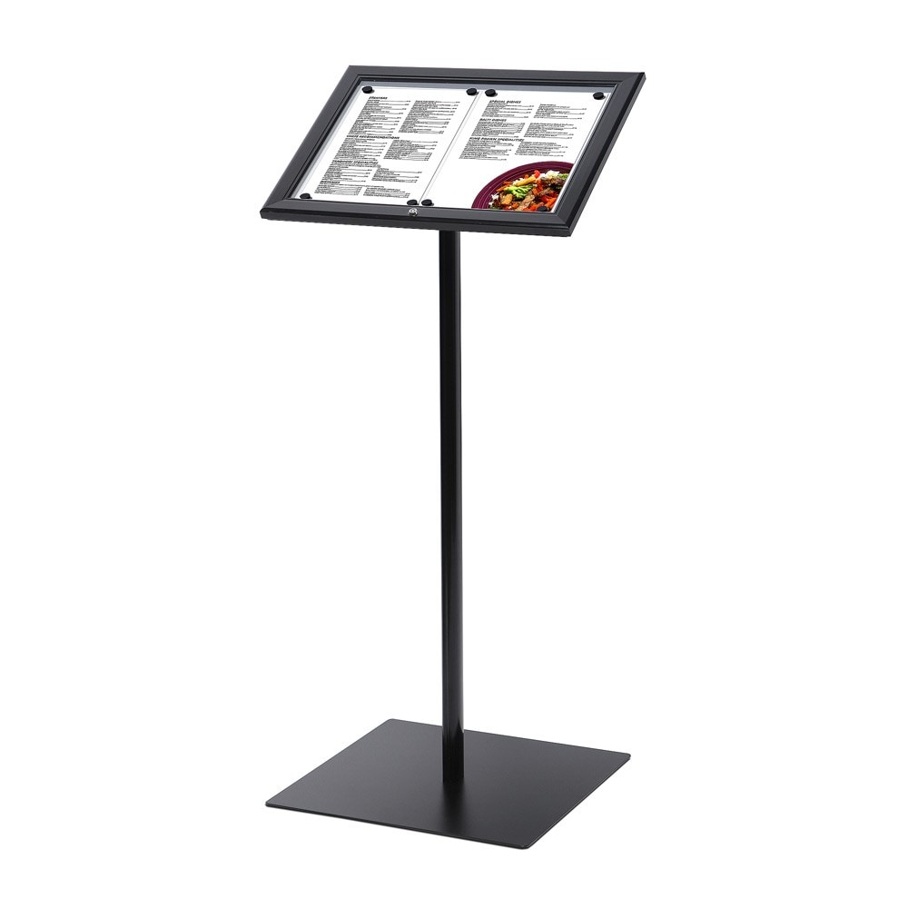 Showdown Speisekartenständer Außen LED - Aluminium - Schwarz