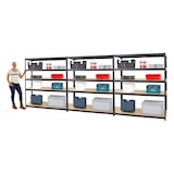 thumbnail of PROREGAL Mega Deal | 3x Schwerlastregal Giant Elephant | HxBxT 180x150x60 cm | Fachlast 200kg | Schwarz | Stecksystem Lagerregal Regalsystem 3 Stk.